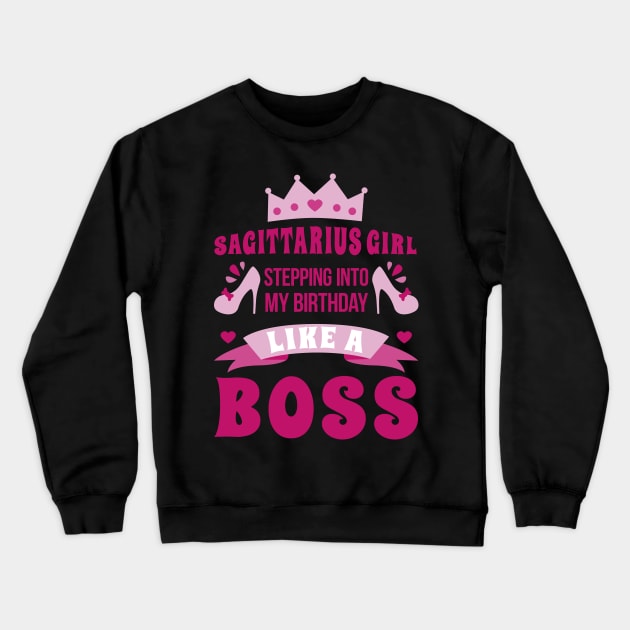 Sagittarius Queen's Birthday Crewneck Sweatshirt by Life2LiveDesign